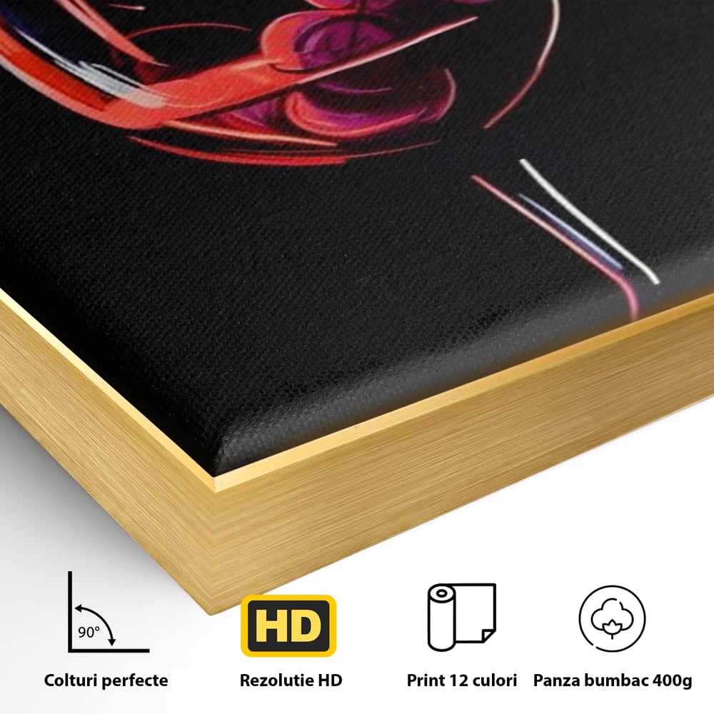 Tablou Canvas Premium LuxCanva® A1534, Pahar Cu Vin , Room, Struguri, Pahar, Fructe, Restaurant, Culori Vibrante