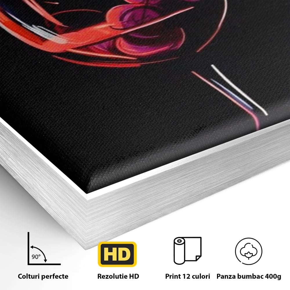 Tablou Canvas Premium LuxCanva® A1534, Pahar Cu Vin , Room, Struguri, Pahar, Fructe, Restaurant, Culori Vibrante
