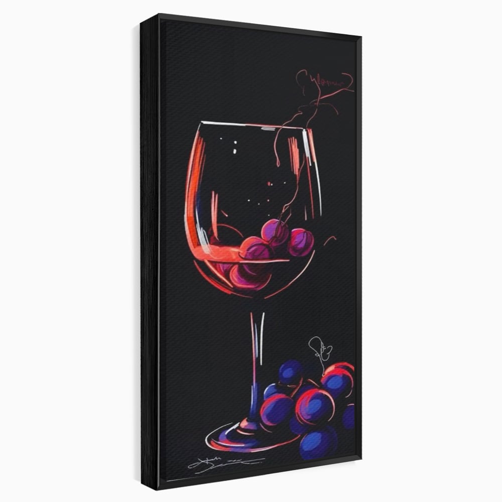 Tablou Canvas Premium LuxCanva® A1534, Pahar Cu Vin , Room, Struguri, Pahar, Fructe, Restaurant, Culori Vibrante