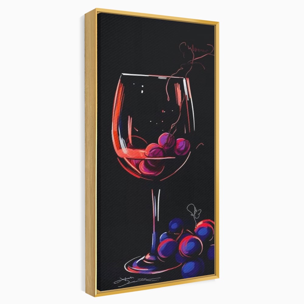 Tablou Canvas Premium LuxCanva® A1534, Pahar Cu Vin , Room, Struguri, Pahar, Fructe, Restaurant, Culori Vibrante