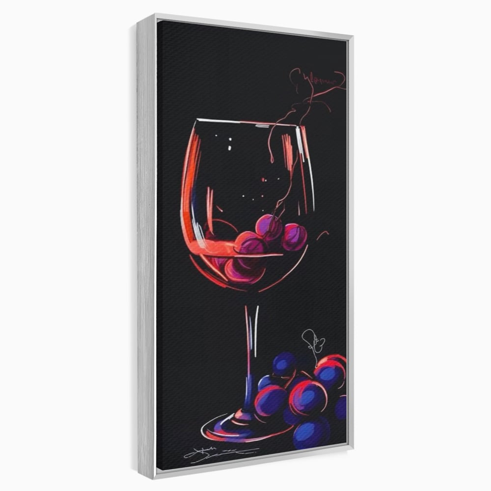 Tablou Canvas Premium LuxCanva® A1534, Pahar Cu Vin , Room, Struguri, Pahar, Fructe, Restaurant, Culori Vibrante