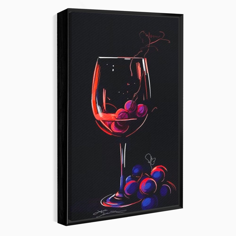 Tablou Canvas Premium LuxCanva® A1534, Pahar Cu Vin , Room, Struguri, Pahar, Fructe, Restaurant, Culori Vibrante