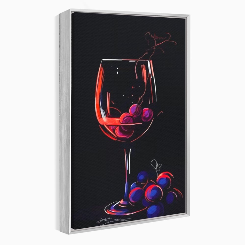 Tablou Canvas Premium LuxCanva® A1534, Pahar Cu Vin , Room, Struguri, Pahar, Fructe, Restaurant, Culori Vibrante