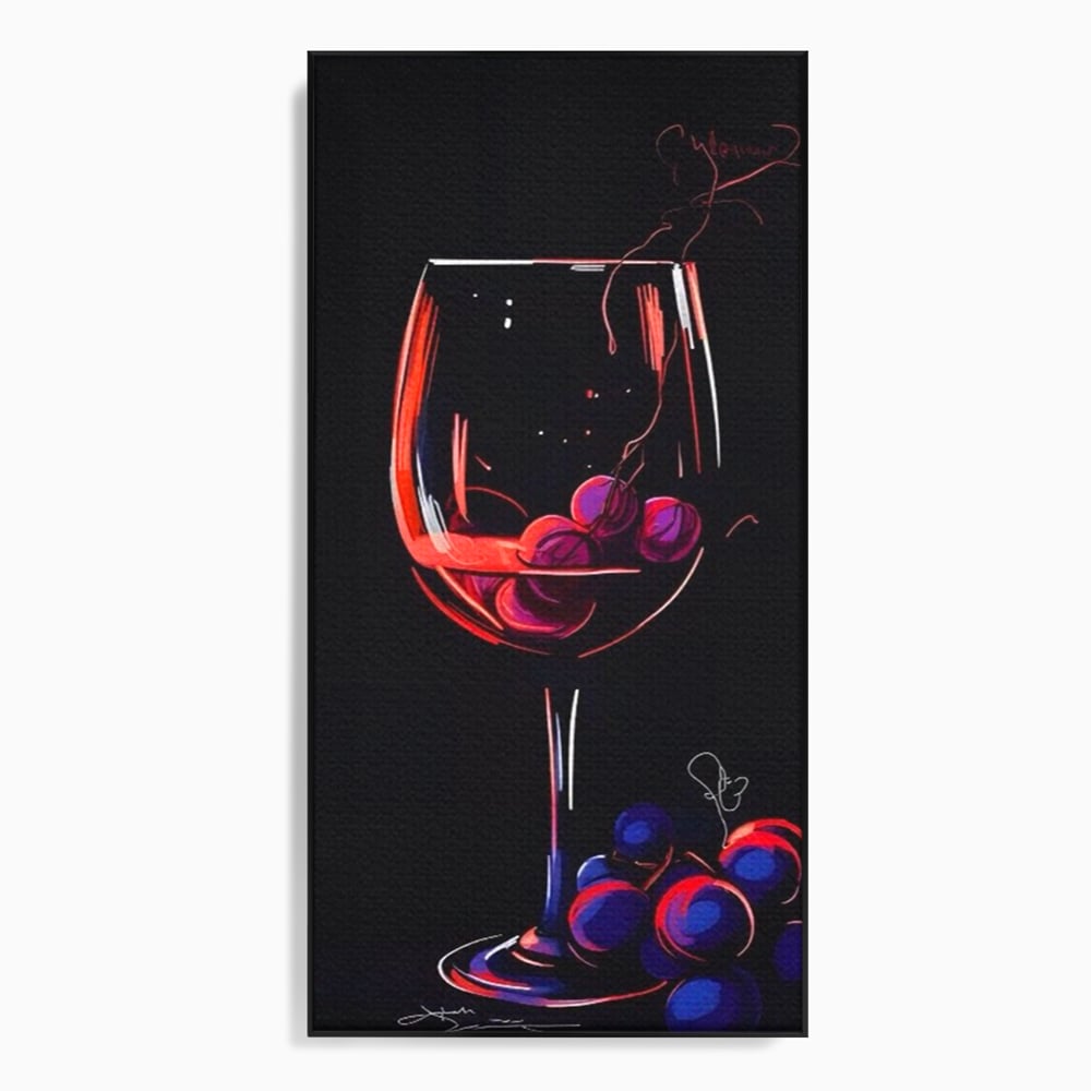 Tablou Canvas Premium LuxCanva® A1534, Pahar Cu Vin , Room, Struguri, Pahar, Fructe, Restaurant, Culori Vibrante