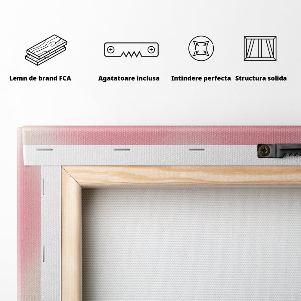 Tablou Canvas Premium LuxCanva® A1535, Follow Your Heart , Room, Inima, Roz, Iubire, Decorativ, Culori Vibrante