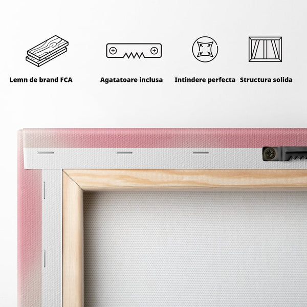 Tablou Canvas Premium LuxCanva® A1535, Follow Your Heart , Room, Inima, Roz, Iubire, Decorativ, Culori Vibrante