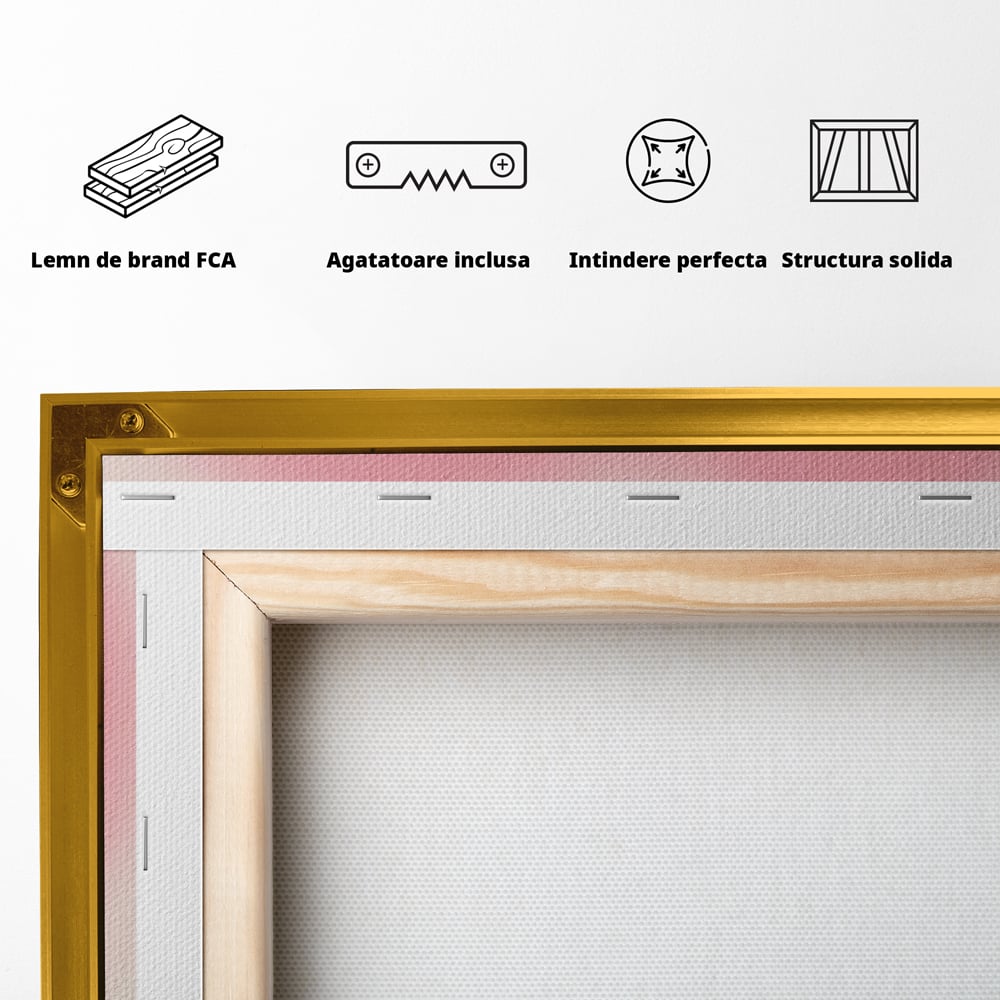 Tablou Canvas Premium LuxCanva® A1535, Follow Your Heart , Room, Inima, Roz, Iubire, Decorativ, Culori Vibrante
