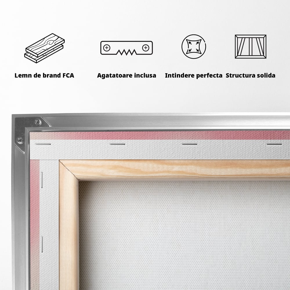 Tablou Canvas Premium LuxCanva® A1535, Follow Your Heart , Room, Inima, Roz, Iubire, Decorativ, Culori Vibrante
