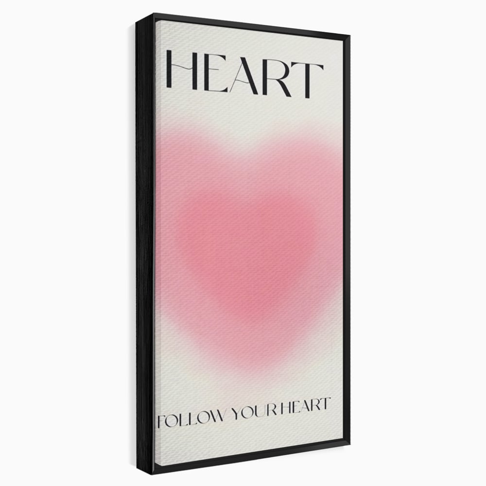 Tablou Canvas Premium LuxCanva® A1535, Follow Your Heart , Room, Inima, Roz, Iubire, Decorativ, Culori Vibrante