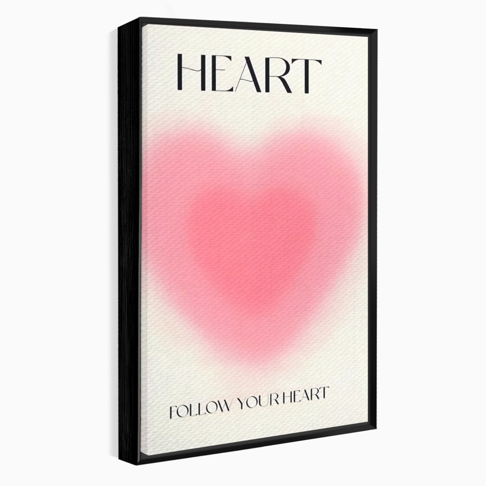 Tablou Canvas Premium LuxCanva® A1535, Follow Your Heart , Room, Inima, Roz, Iubire, Decorativ, Culori Vibrante