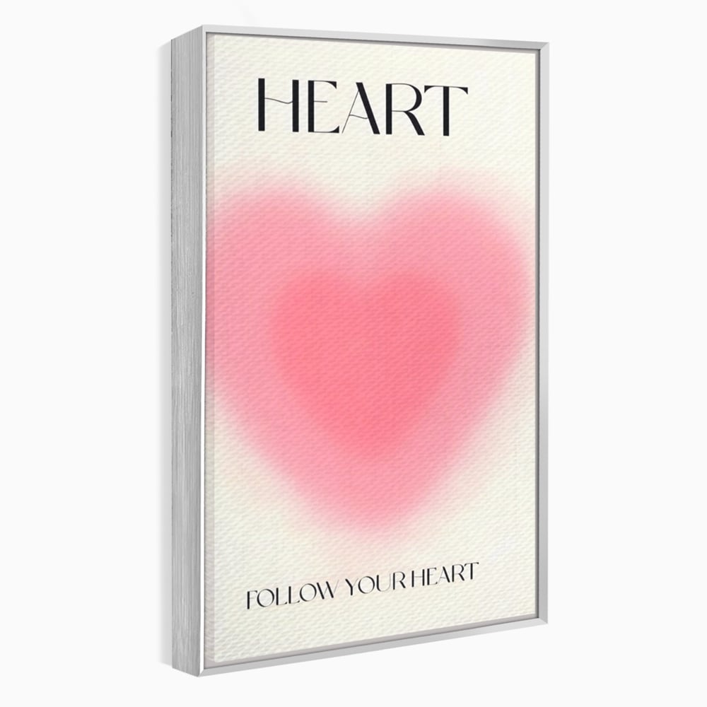 Tablou Canvas Premium LuxCanva® A1535, Follow Your Heart , Room, Inima, Roz, Iubire, Decorativ, Culori Vibrante