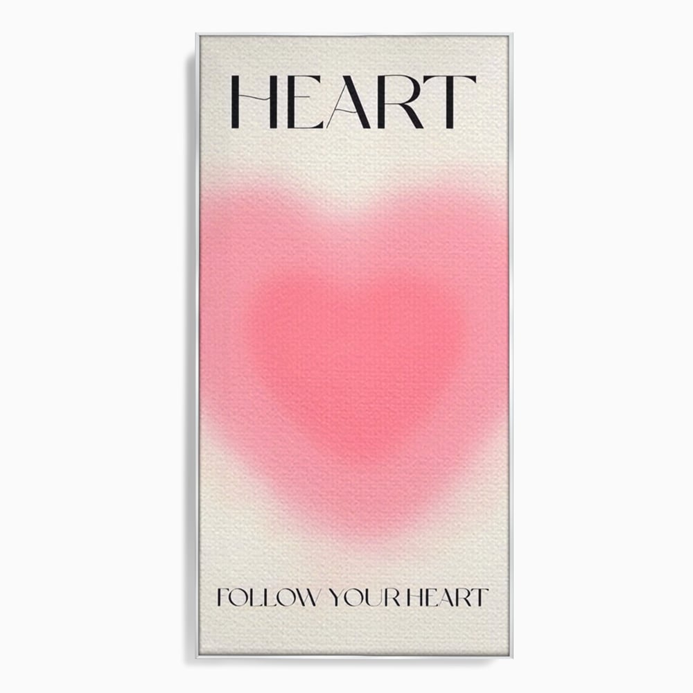 Tablou Canvas Premium LuxCanva® A1535, Follow Your Heart , Room, Inima, Roz, Iubire, Decorativ, Culori Vibrante