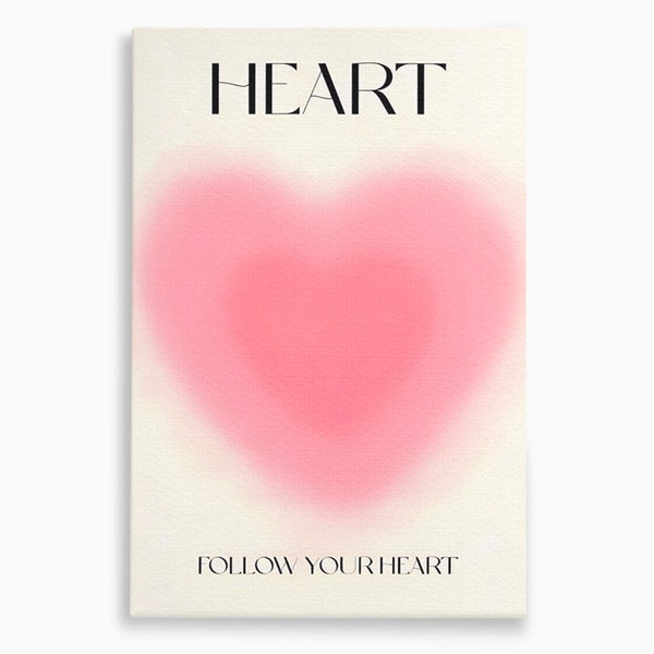 Tablou Canvas Premium LuxCanva® A1535, Follow Your Heart , Room, Inima, Roz, Iubire, Decorativ, Culori Vibrante