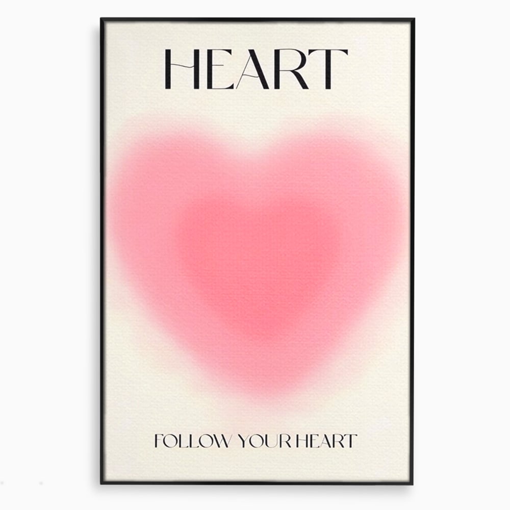 Tablou Canvas Premium LuxCanva® A1535, Follow Your Heart , Room, Inima, Roz, Iubire, Decorativ, Culori Vibrante