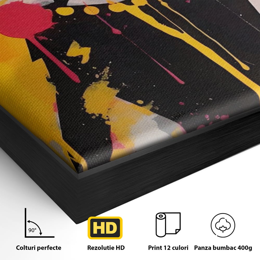 Tablou Canvas Premium LuxCanva® A1537, Model Art , Dressing, Femeie, Sexi, Moda, Ochelari, Decorativ, Culori Vibrante