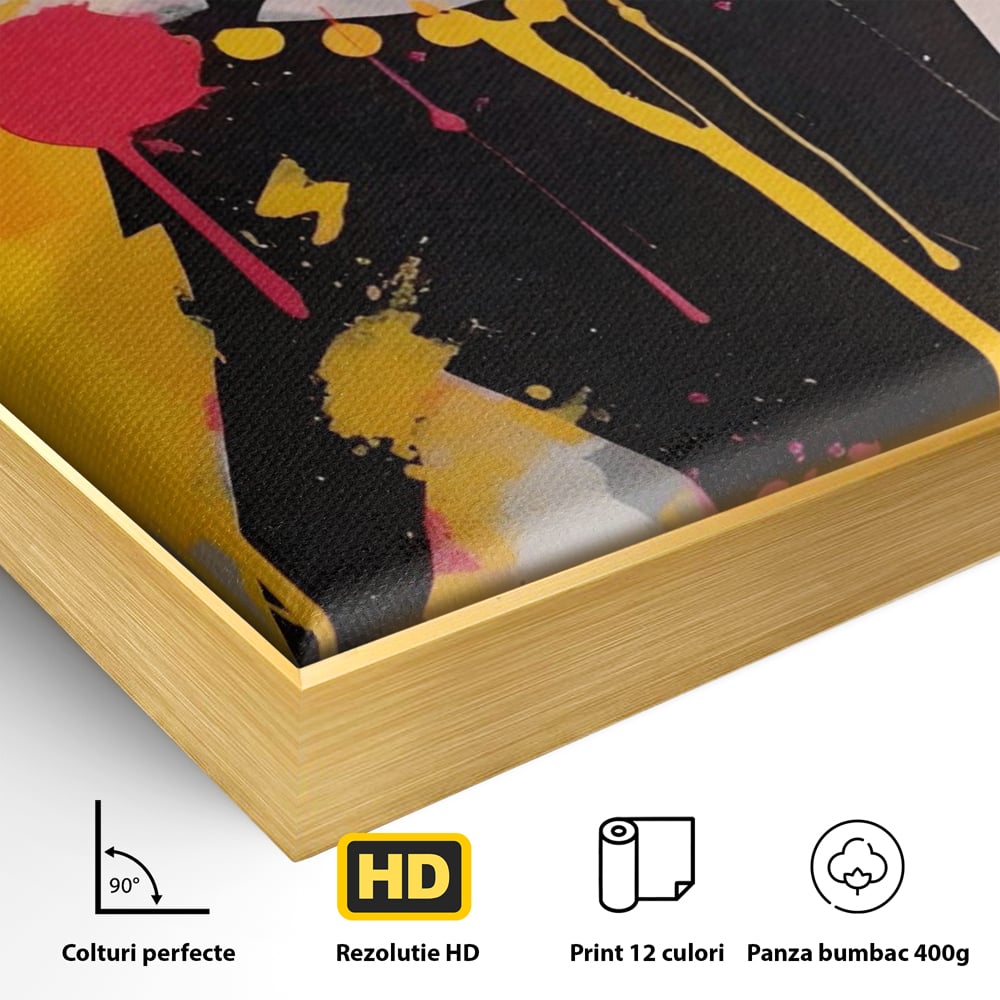 Tablou Canvas Premium LuxCanva® A1537, Model Art , Dressing, Femeie, Sexi, Moda, Ochelari, Decorativ, Culori Vibrante