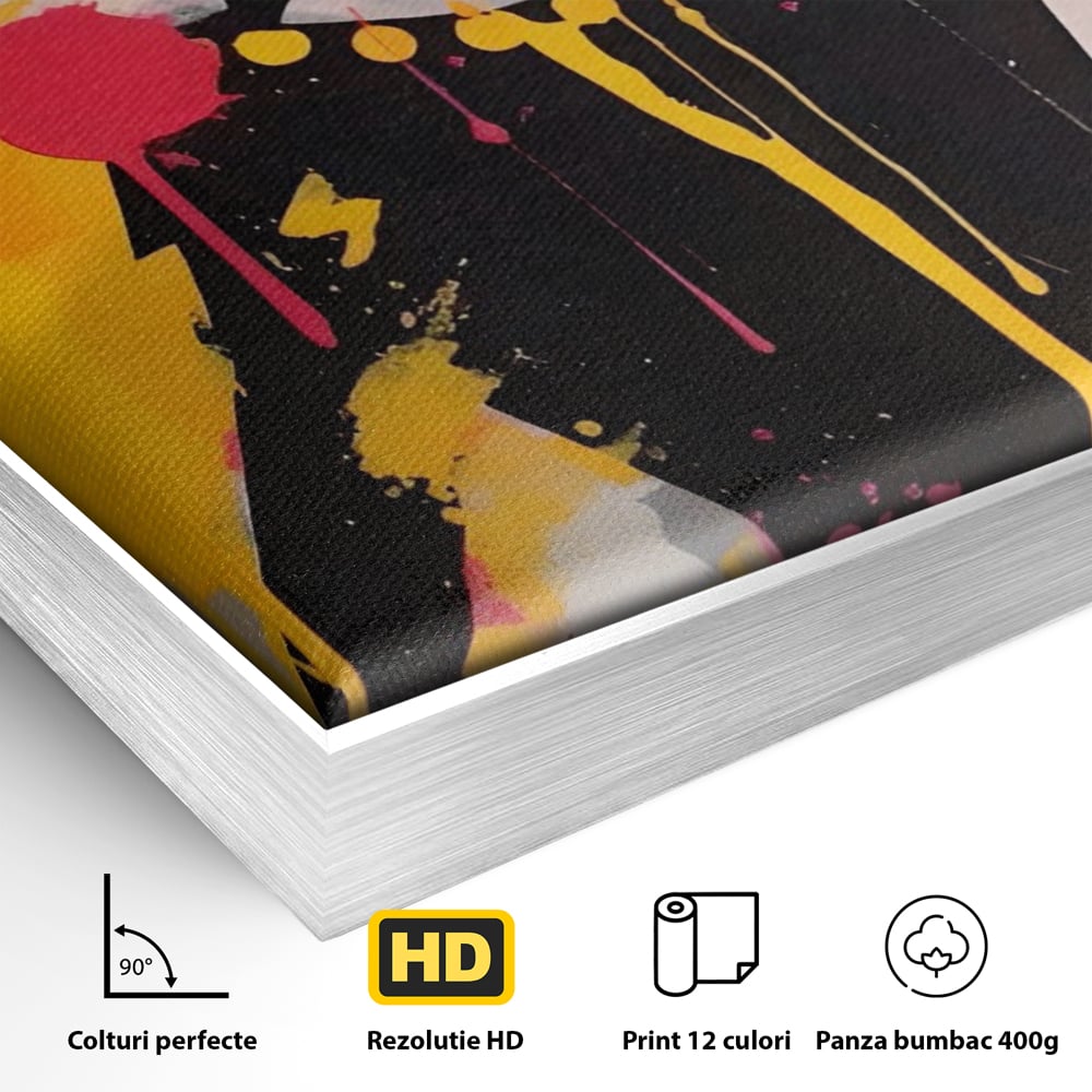 Tablou Canvas Premium LuxCanva® A1537, Model Art , Dressing, Femeie, Sexi, Moda, Ochelari, Decorativ, Culori Vibrante