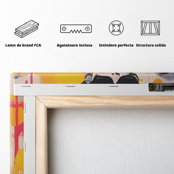 Tablou Canvas Premium LuxCanva® A1537, Model Art , Dressing, Femeie, Sexi, Moda, Ochelari, Decorativ, Culori Vibrante