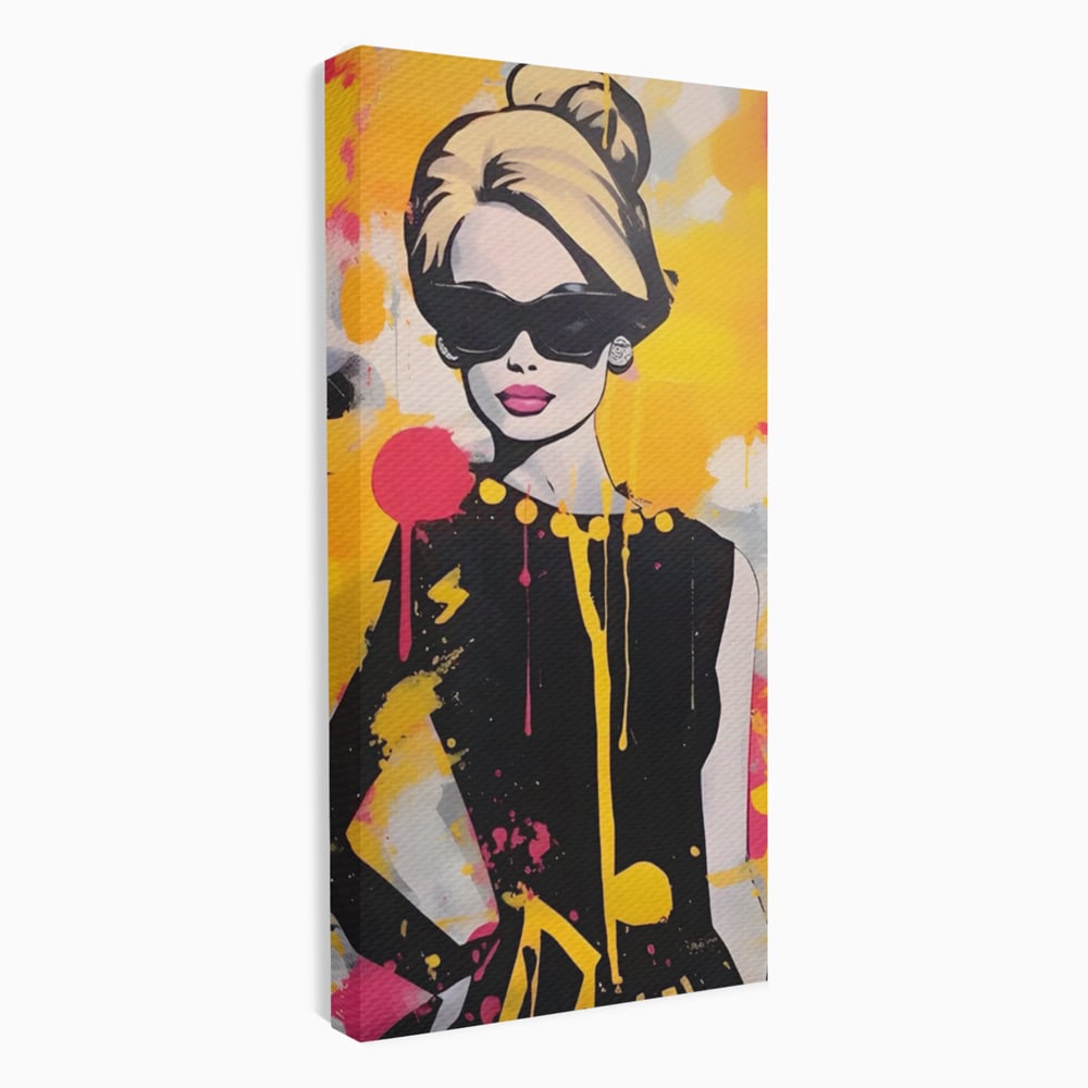 Tablou Canvas Premium LuxCanva® A1537, Model Art , Dressing, Femeie, Sexi, Moda, Ochelari, Decorativ, Culori Vibrante