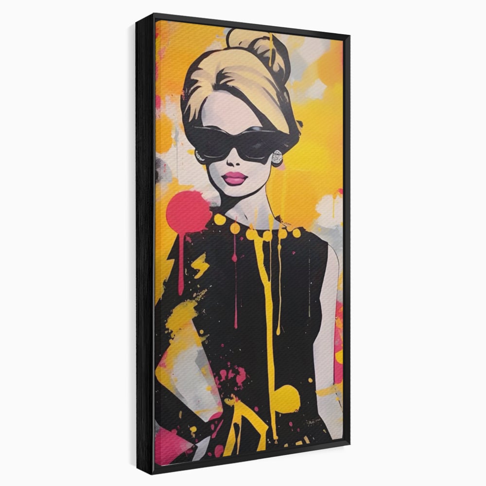 Tablou Canvas Premium LuxCanva® A1537, Model Art , Dressing, Femeie, Sexi, Moda, Ochelari, Decorativ, Culori Vibrante