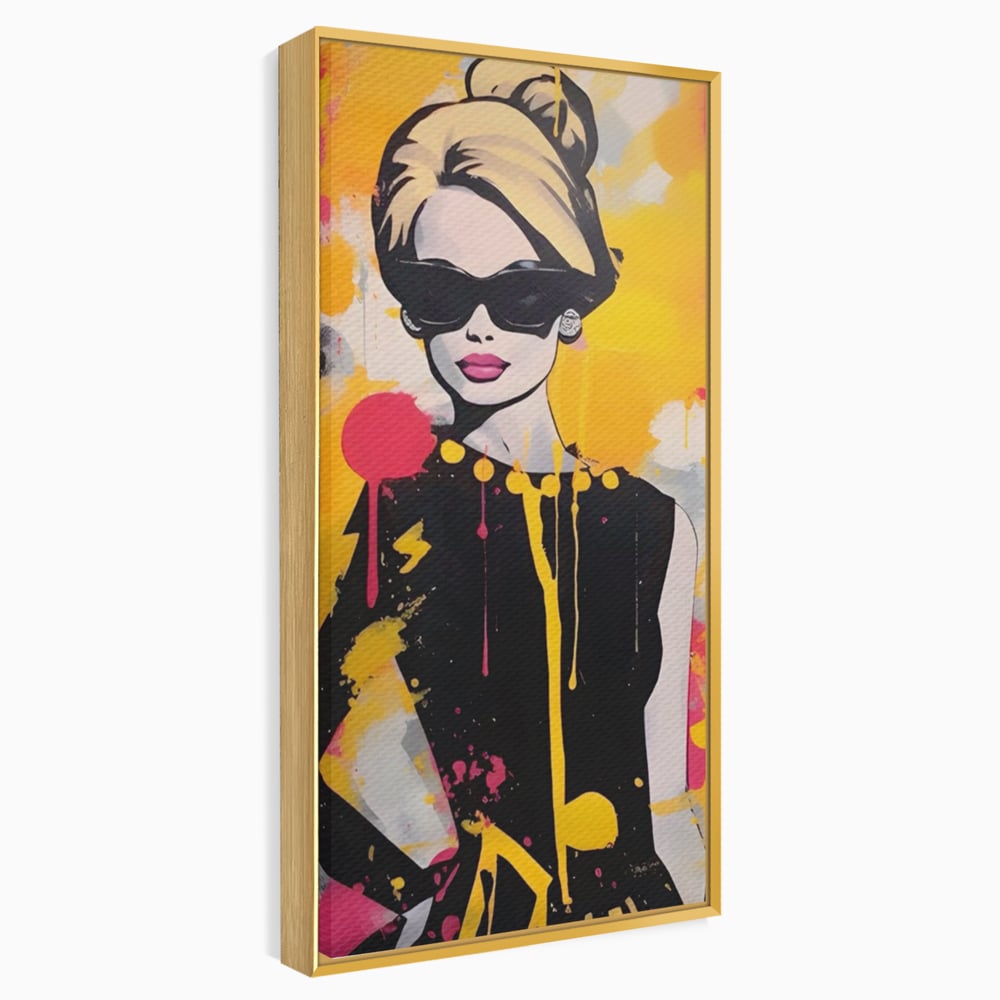 Tablou Canvas Premium LuxCanva® A1537, Model Art , Dressing, Femeie, Sexi, Moda, Ochelari, Decorativ, Culori Vibrante