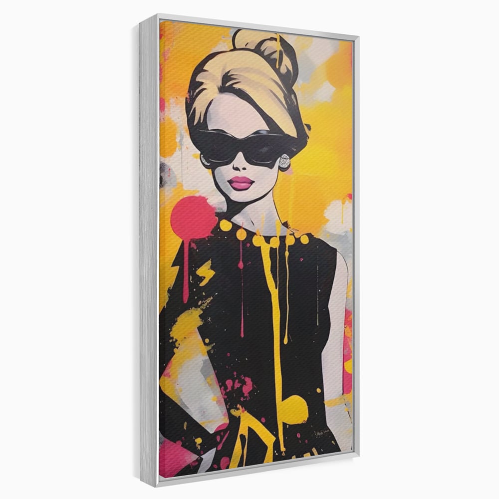 Tablou Canvas Premium LuxCanva® A1537, Model Art , Dressing, Femeie, Sexi, Moda, Ochelari, Decorativ, Culori Vibrante