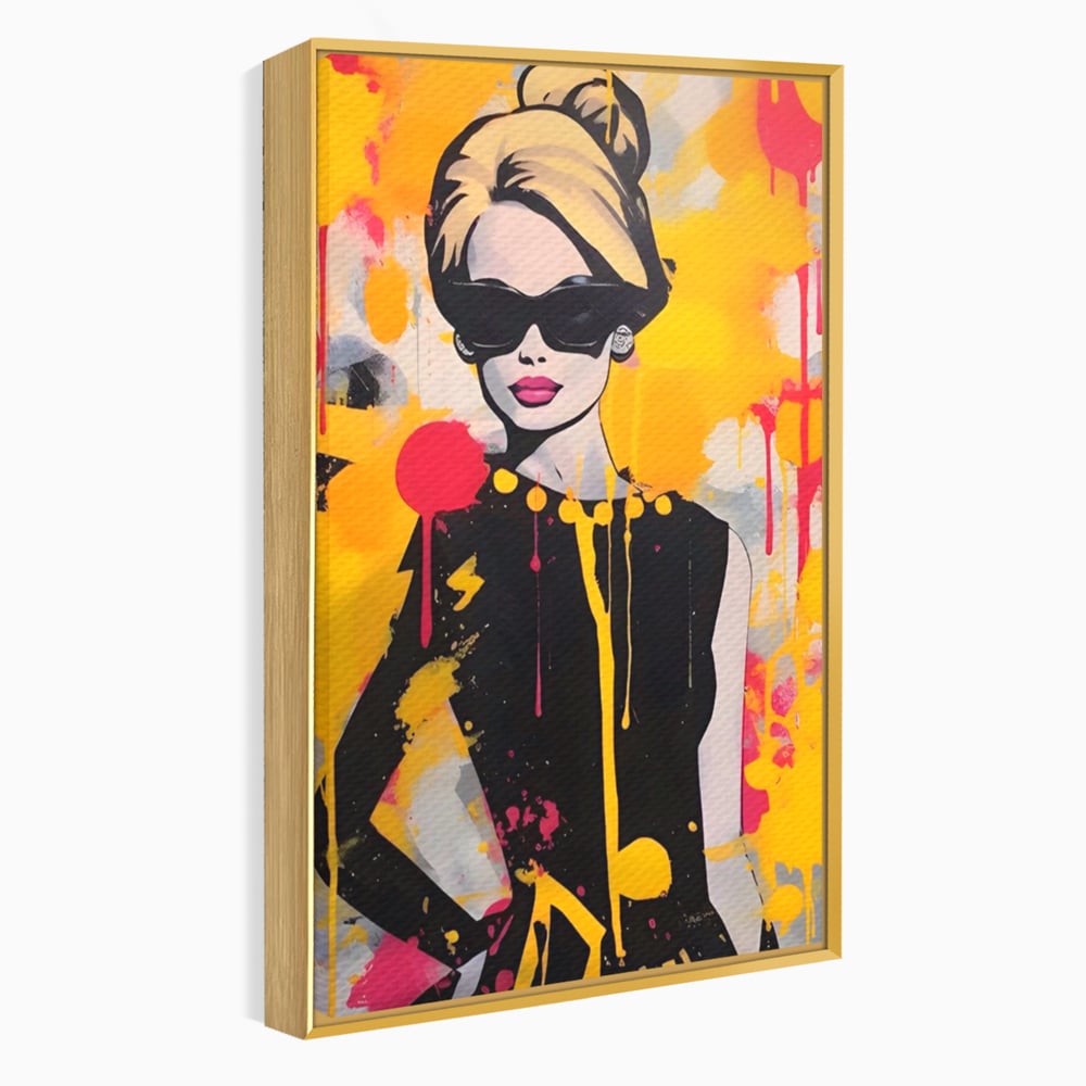 Tablou Canvas Premium LuxCanva® A1537, Model Art , Dressing, Femeie, Sexi, Moda, Ochelari, Decorativ, Culori Vibrante