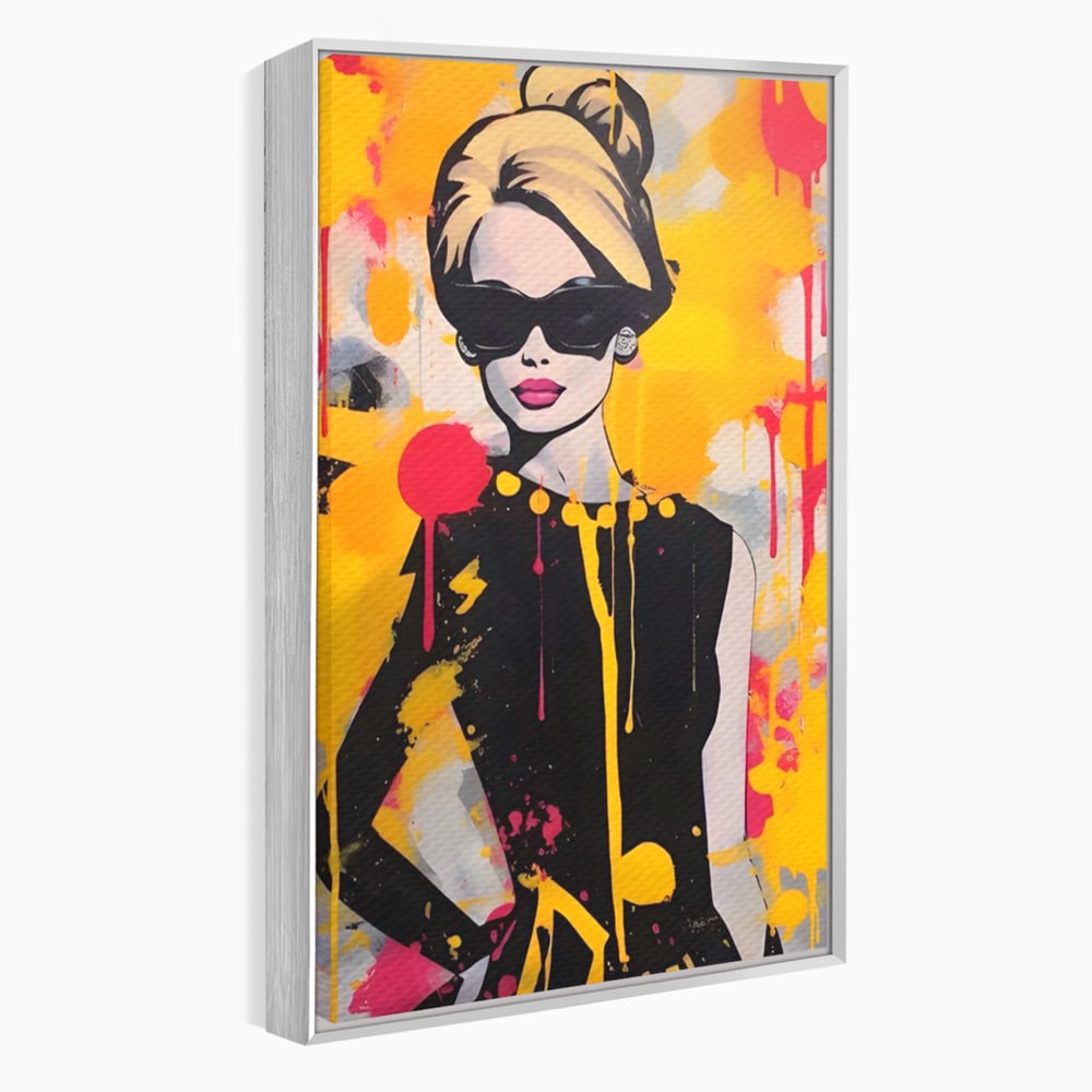 Tablou Canvas Premium LuxCanva® A1537, Model Art , Dressing, Femeie, Sexi, Moda, Ochelari, Decorativ, Culori Vibrante