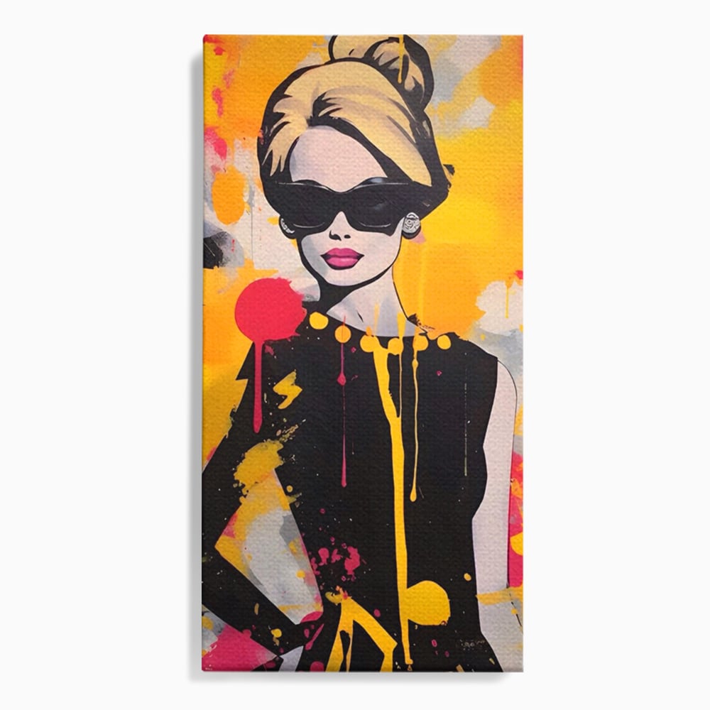 Tablou Canvas Premium LuxCanva® A1537, Model Art , Dressing, Femeie, Sexi, Moda, Ochelari, Decorativ, Culori Vibrante