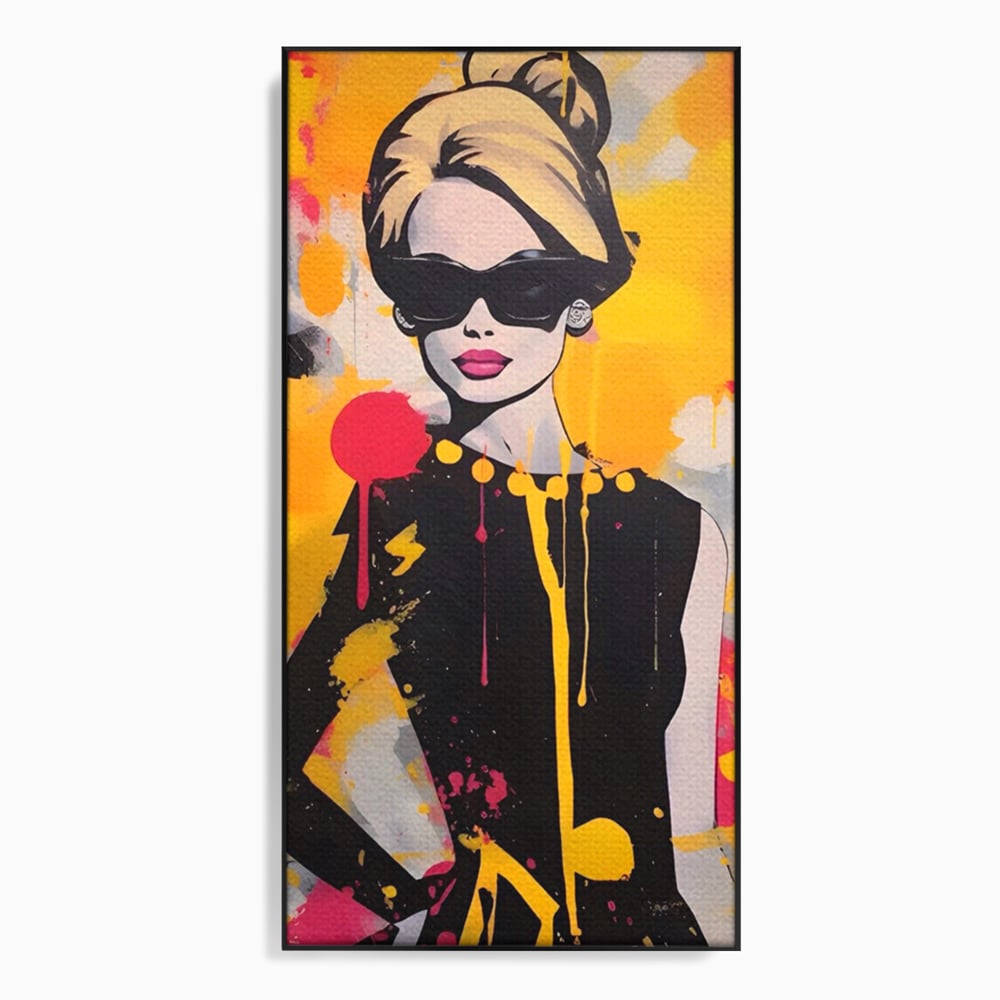 Tablou Canvas Premium LuxCanva® A1537, Model Art , Dressing, Femeie, Sexi, Moda, Ochelari, Decorativ, Culori Vibrante