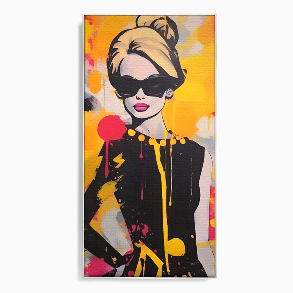 Tablou Canvas Premium LuxCanva® A1537, Model Art , Dressing, Femeie, Sexi, Moda, Ochelari, Decorativ, Culori Vibrante
