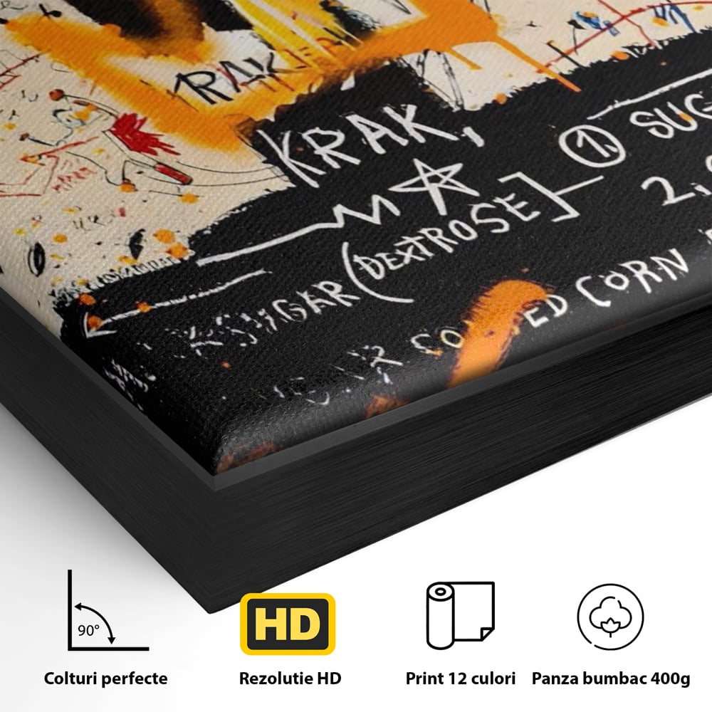 Leinwandbilder Premium LuxCanva® A1538, SAMO Basquiat , Spiel, Graffiti, Kunst, Jean Michel, Cartoon, Wohnen, Lebendige Farben