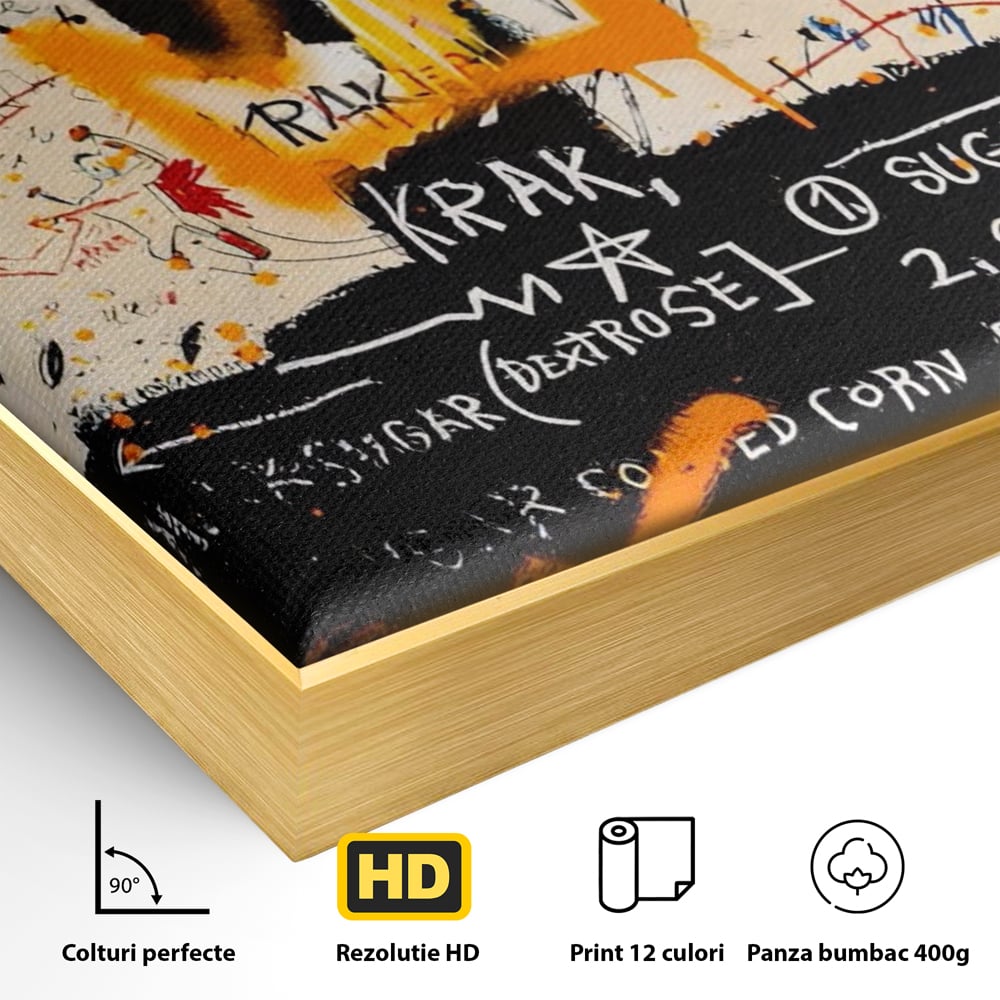 Leinwandbilder Premium LuxCanva® A1538, SAMO Basquiat , Spiel, Graffiti, Kunst, Jean Michel, Cartoon, Wohnen, Lebendige Farben