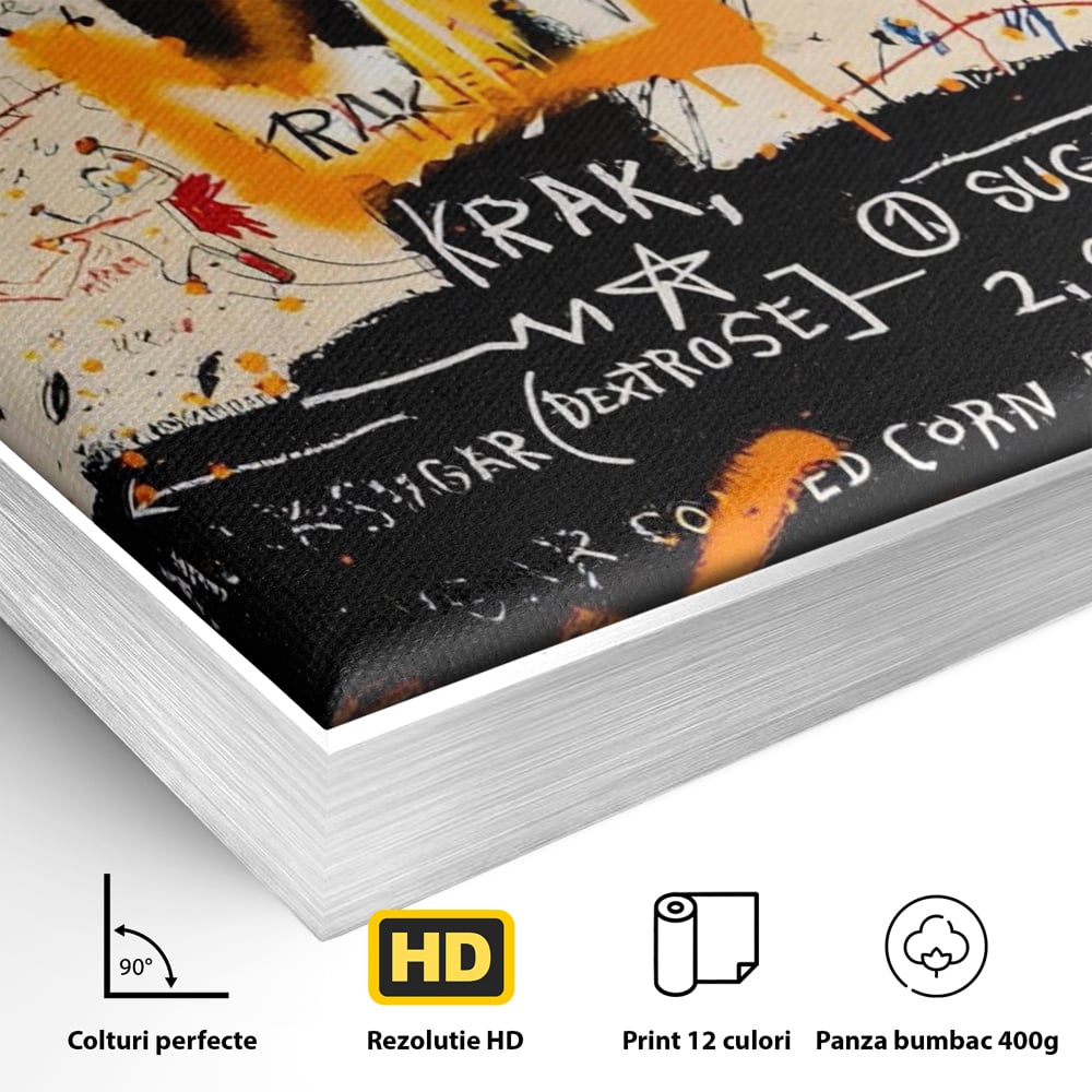 Leinwandbilder Premium LuxCanva® A1538, SAMO Basquiat , Spiel, Graffiti, Kunst, Jean Michel, Cartoon, Wohnen, Lebendige Farben