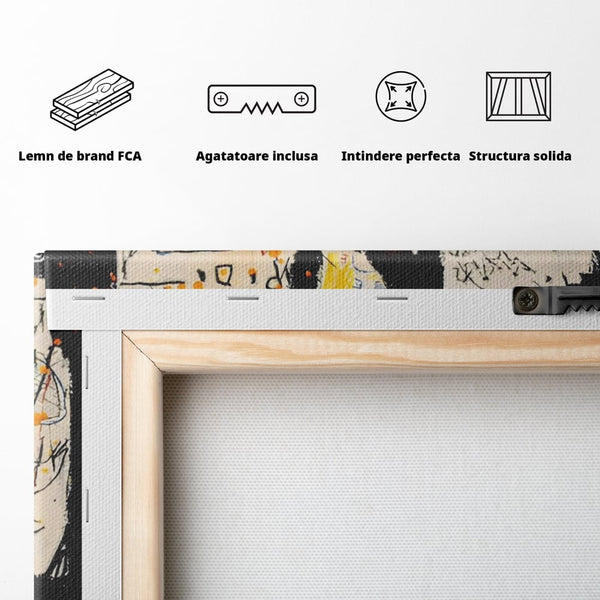 Leinwandbilder Premium LuxCanva® A1538, SAMO Basquiat , Spiel, Graffiti, Kunst, Jean Michel, Cartoon, Wohnen, Lebendige Farben