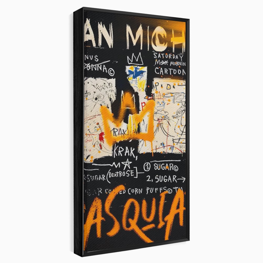 Leinwandbilder Premium LuxCanva® A1538, SAMO Basquiat , Spiel, Graffiti, Kunst, Jean Michel, Cartoon, Wohnen, Lebendige Farben