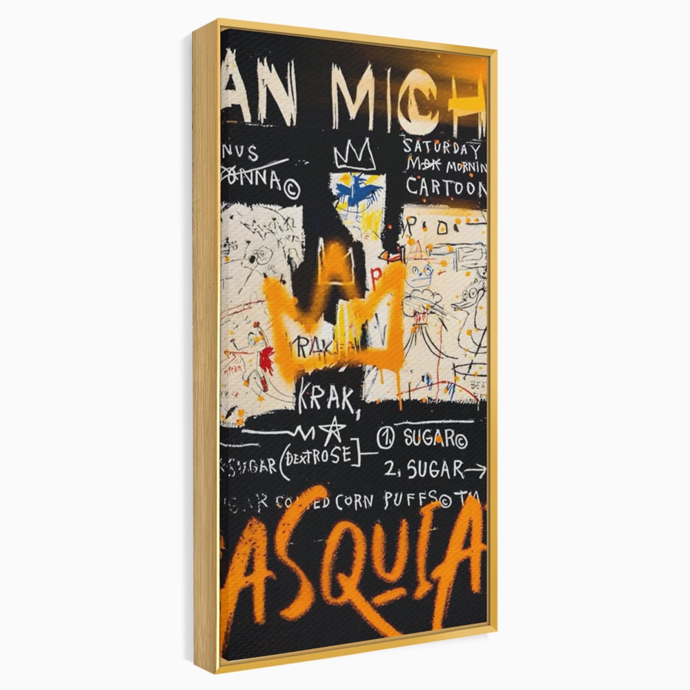 Leinwandbilder Premium LuxCanva® A1538, SAMO Basquiat , Spiel, Graffiti, Kunst, Jean Michel, Cartoon, Wohnen, Lebendige Farben