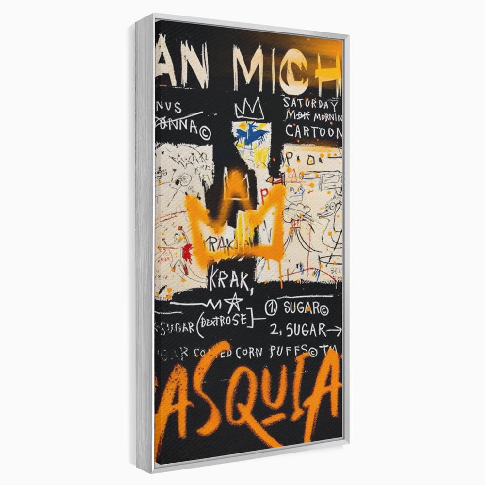 Leinwandbilder Premium LuxCanva® A1538, SAMO Basquiat , Spiel, Graffiti, Kunst, Jean Michel, Cartoon, Wohnen, Lebendige Farben