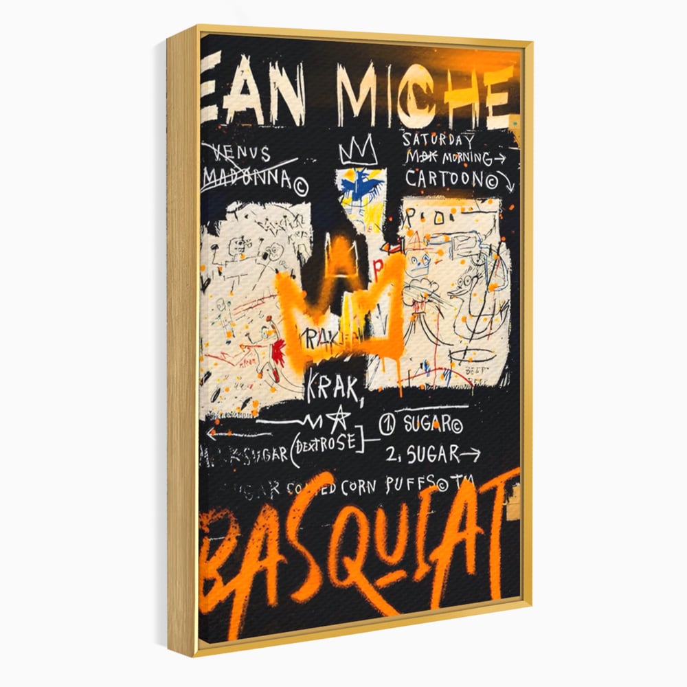Leinwandbilder Premium LuxCanva® A1538, SAMO Basquiat , Spiel, Graffiti, Kunst, Jean Michel, Cartoon, Wohnen, Lebendige Farben
