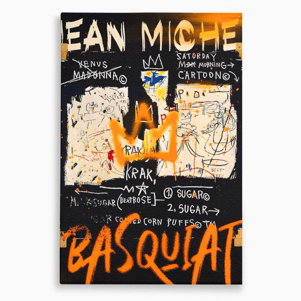 Leinwandbilder Premium LuxCanva® A1538, SAMO Basquiat , Spiel, Graffiti, Kunst, Jean Michel, Cartoon, Wohnen, Lebendige Farben