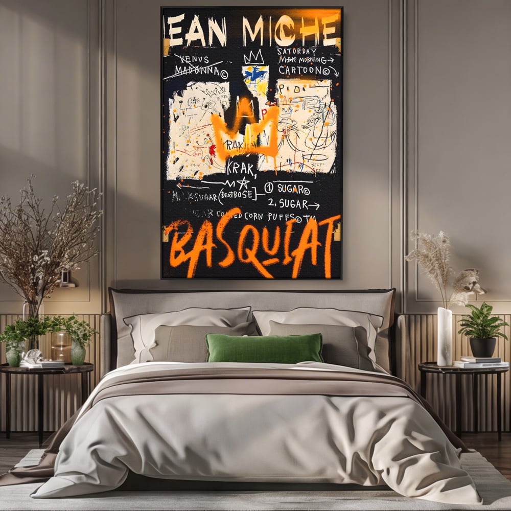 Leinwandbilder Premium LuxCanva® A1538, SAMO Basquiat , Spiel, Graffiti, Kunst, Jean Michel, Cartoon, Wohnen, Lebendige Farben