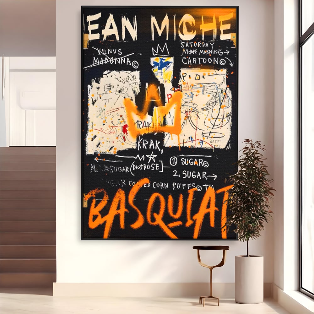 Leinwandbilder Premium LuxCanva® A1538, SAMO Basquiat , Spiel, Graffiti, Kunst, Jean Michel, Cartoon, Wohnen, Lebendige Farben