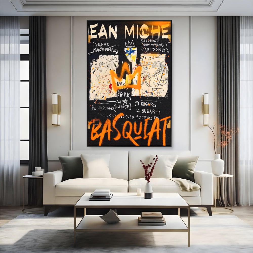 Leinwandbilder Premium LuxCanva® A1538, SAMO Basquiat , Spiel, Graffiti, Kunst, Jean Michel, Cartoon, Wohnen, Lebendige Farben