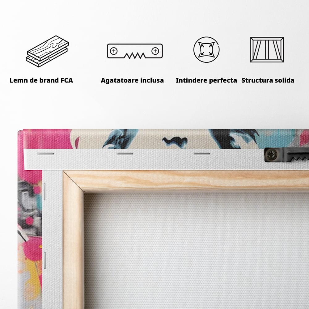 Tablou Canvas Premium LuxCanva® A1539, Merilyn M , Dormitor, Sexi, Vedeta, Model, Masina, Living, Culori Vibrante