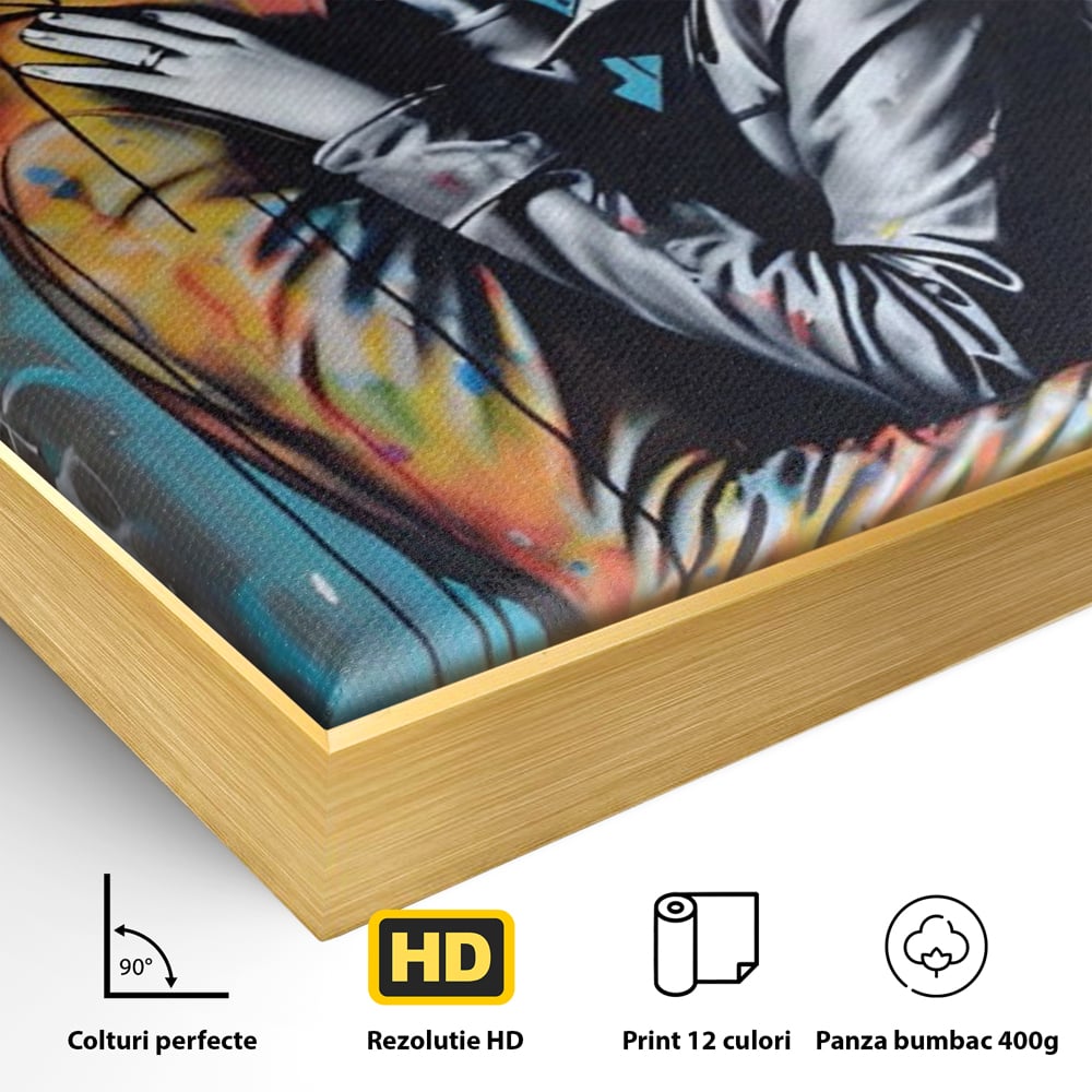 Tablou Canvas Premium LuxCanva® A1540, Romantic Rain , Dormitor, Cuplu, Ploaie, Umbrela, Living, Culori Vibrante
