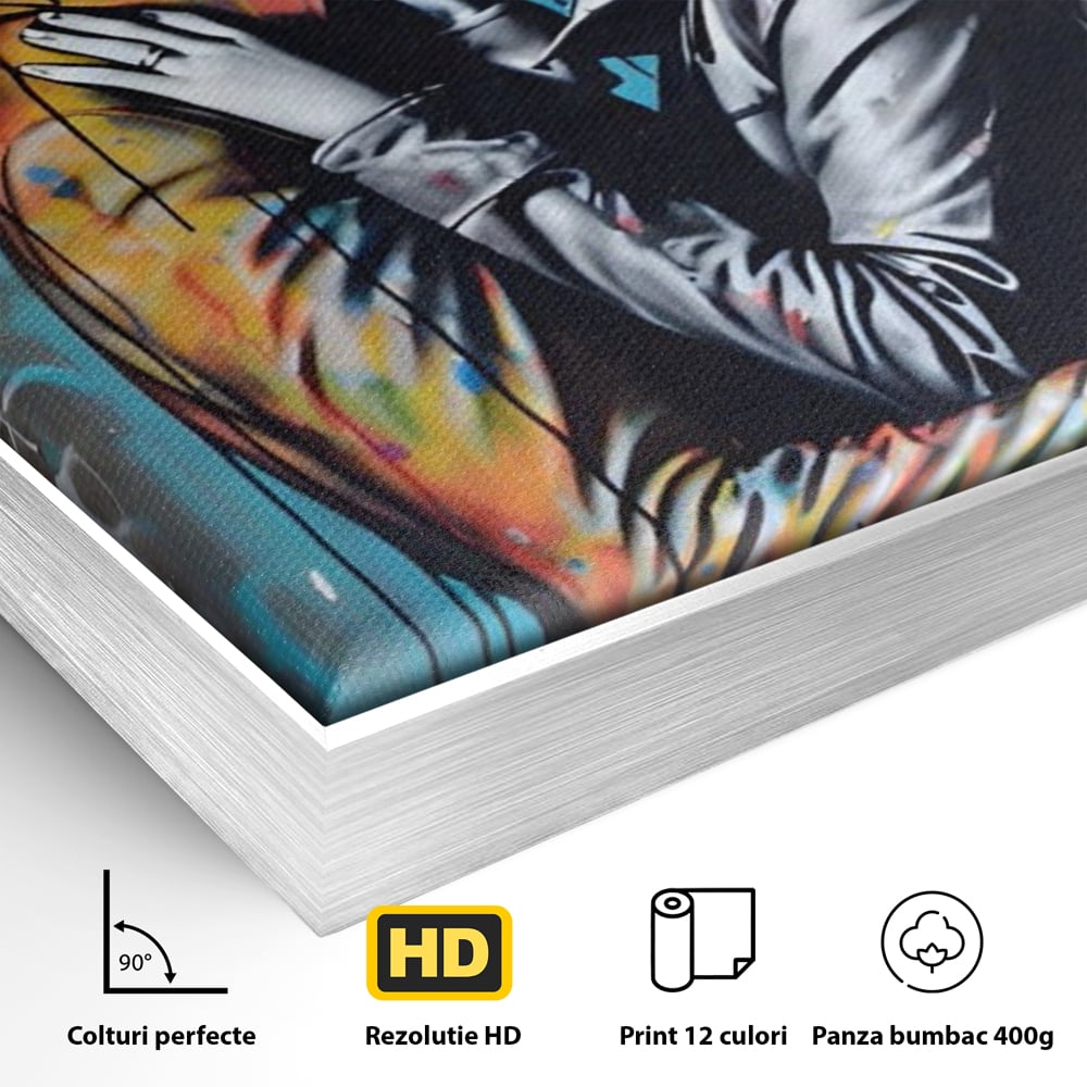 Tablou Canvas Premium LuxCanva® A1540, Romantic Rain , Dormitor, Cuplu, Ploaie, Umbrela, Living, Culori Vibrante