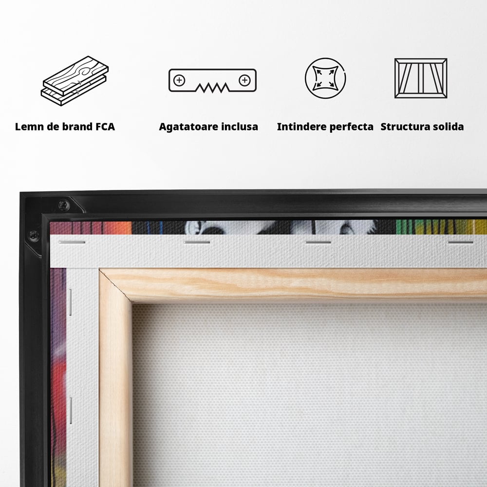Tablou Canvas Premium LuxCanva® A1540, Romantic Rain , Dormitor, Cuplu, Ploaie, Umbrela, Living, Culori Vibrante