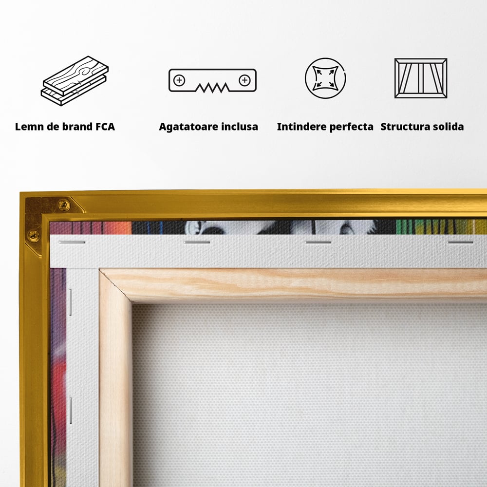Tablou Canvas Premium LuxCanva® A1540, Romantic Rain , Dormitor, Cuplu, Ploaie, Umbrela, Living, Culori Vibrante