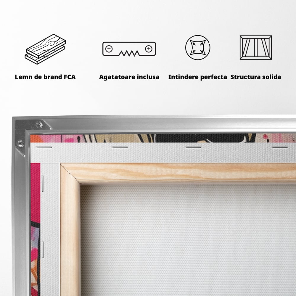 Tablou Canvas Premium LuxCanva® A1541, Cool Girl , Fata, Roz, Ochelari De Soare, Decorativ, Culori Vibrante