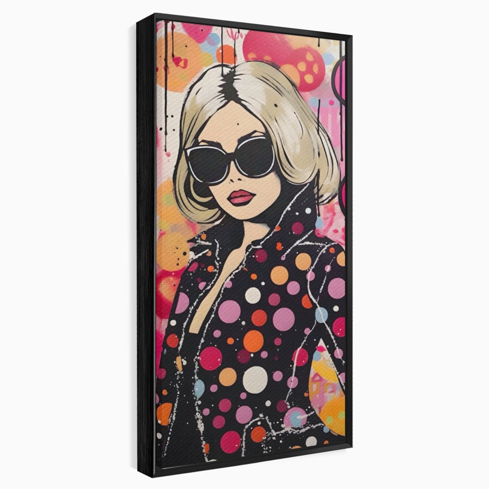 Tablou Canvas Premium LuxCanva® A1541, Cool Girl , Fata, Roz, Ochelari De Soare, Decorativ, Culori Vibrante